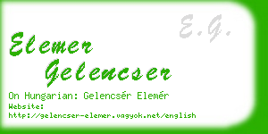 elemer gelencser business card